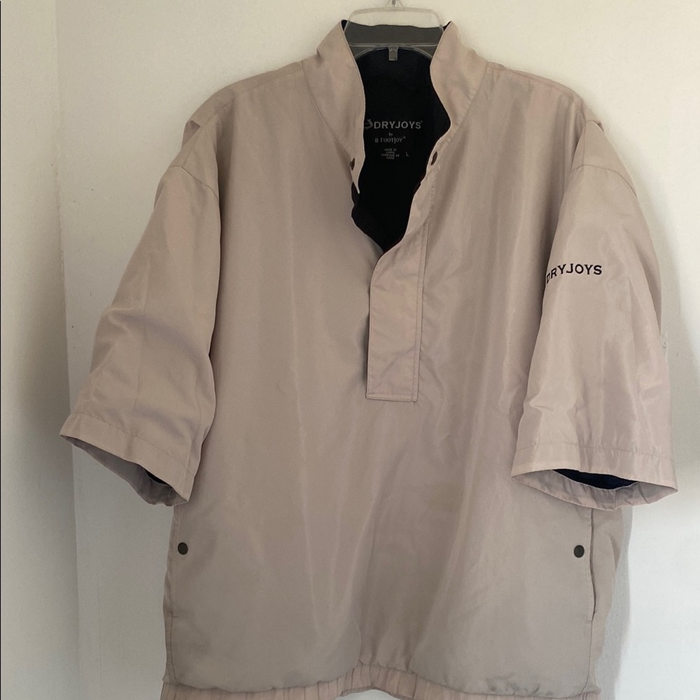 FootJoy Beige Windbreaker Jacket Lightweight Stand-Up Collar